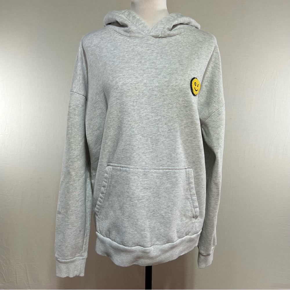 Gilly Hicks Smile Series solid gray hoodie with a smile logo on chest Size XL
